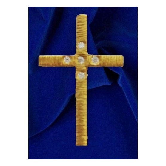 Cross carved match with small diamonds