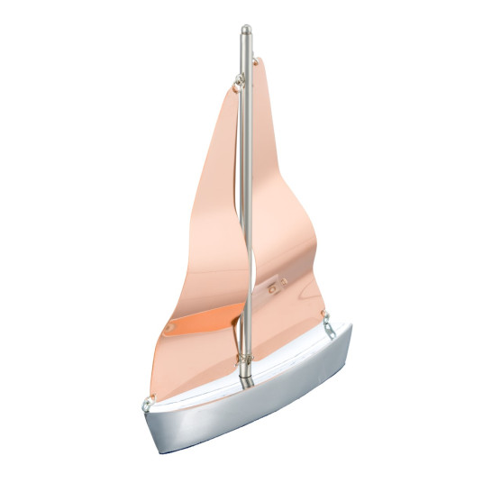 Silver-plated ship with copper sails