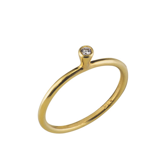 Ring with diamonds and bell rod