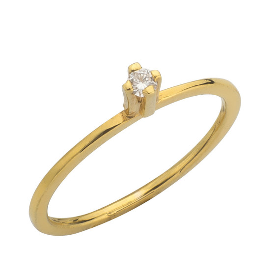Thin ring with classic cane and brilliance