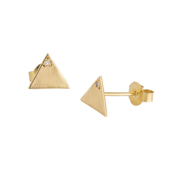 Triangular earrings with diamonds