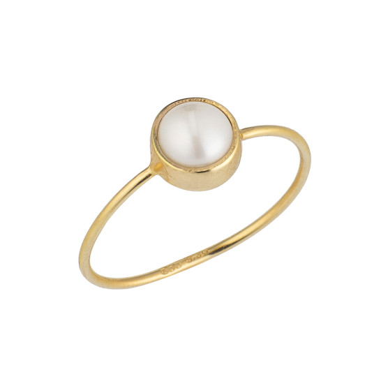 Ring with thin calf and pearl