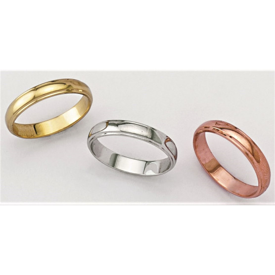 Wedding rings in yellow, white or pink gold