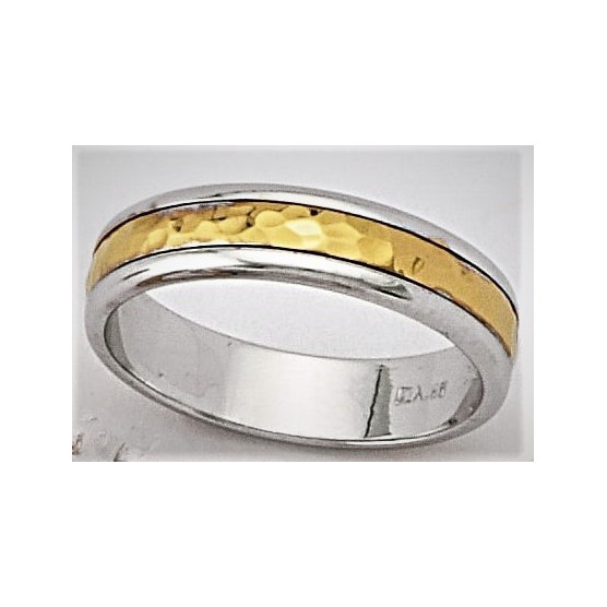 Two-tone forged wedding rings
