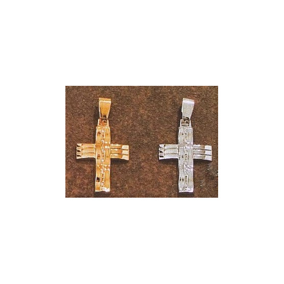 Cross with wavy surface and zircon