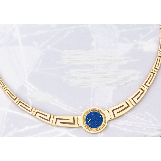 Meander necklace with lapis