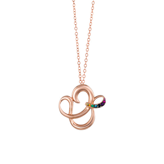 Brass necklace with rose gold