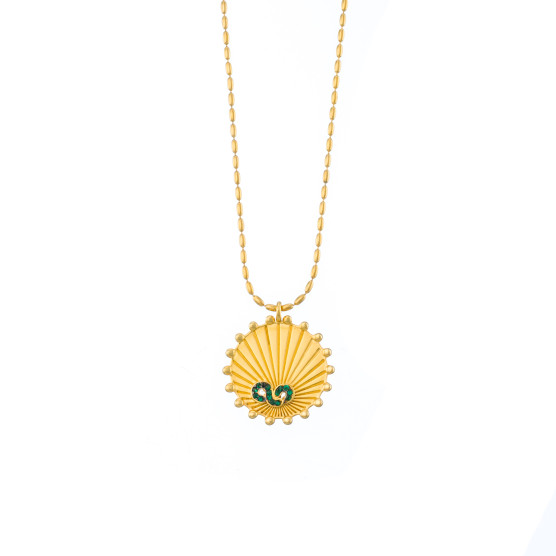 Gold plated brass necklace