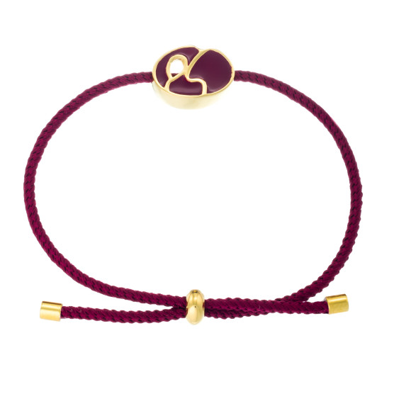Macrame bracelet made of gold plated brass with enamel