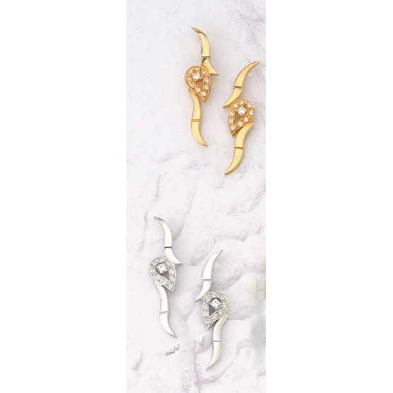 Earrings with drop and zircon