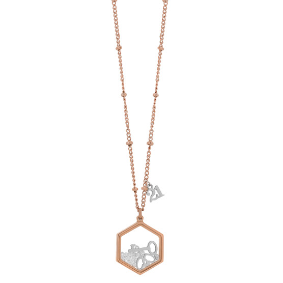 Silver hexagon pendant with decorative elements