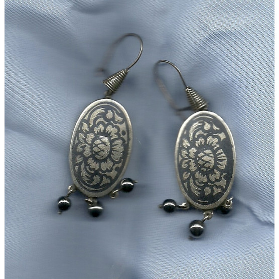 Traditional handmade satin earrings