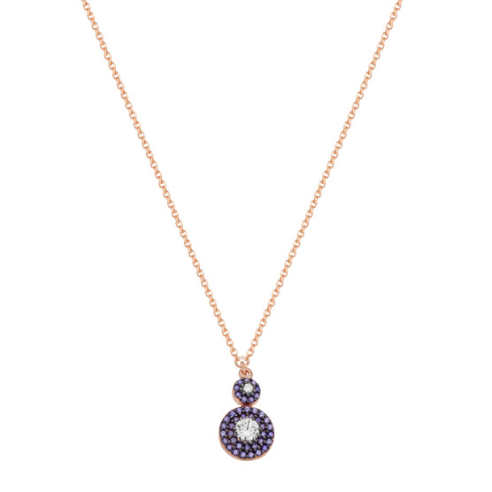 Necklace in rose gold and zircon