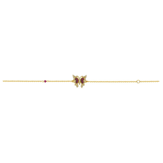 Bracelet in yellow gold with butterfly element