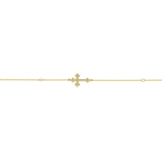 Bracelet in yellow gold with cross element