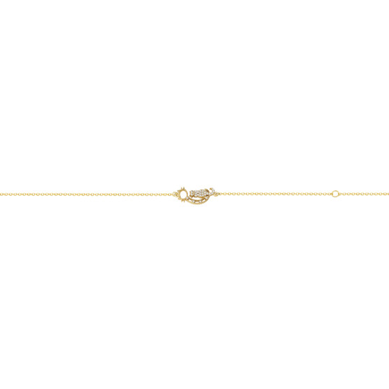 Bracelet in yellow gold with cat element