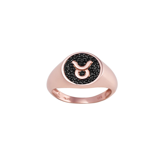 Chevalier Ring With Zodiac Sign