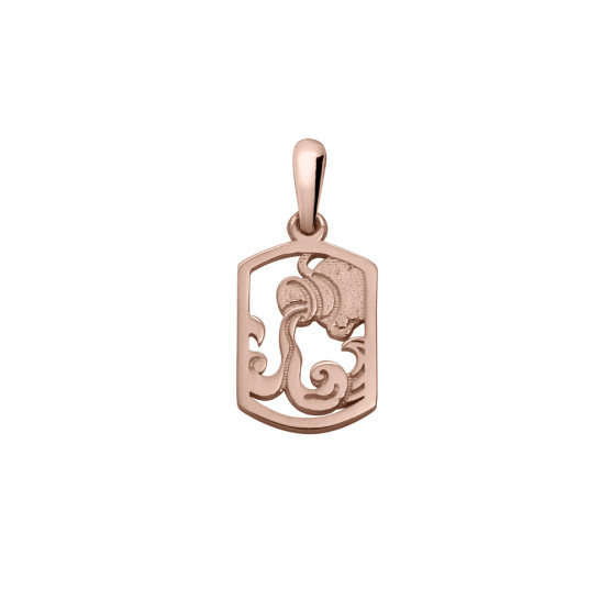 Zodiac Sign Pendants In Red Gold