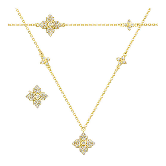 Necklace - Bracelet - Earrings In Yellow Gold