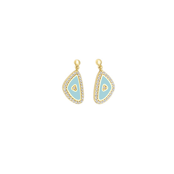 Earrings Studded In Yellow Gold With Enamel