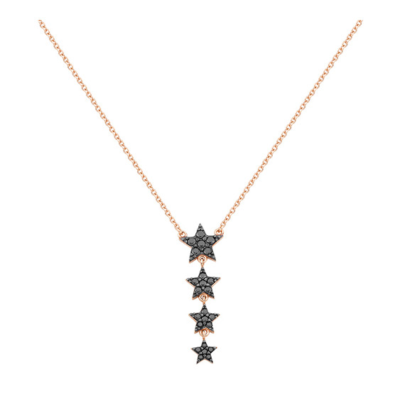 Necklace In Rose Gold With Star And Zircon Element