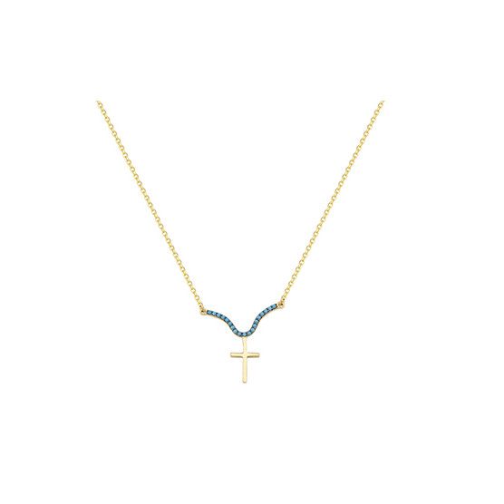Necklace In Yellow Gold With Cross Element