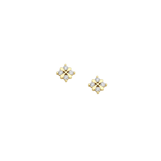 Earrings Studded In Yellow Gold With Zircon
