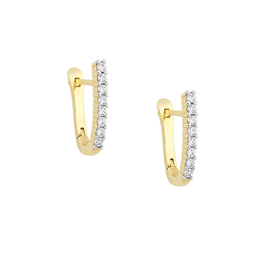 Earrings Studded In Yellow Gold With Zircon