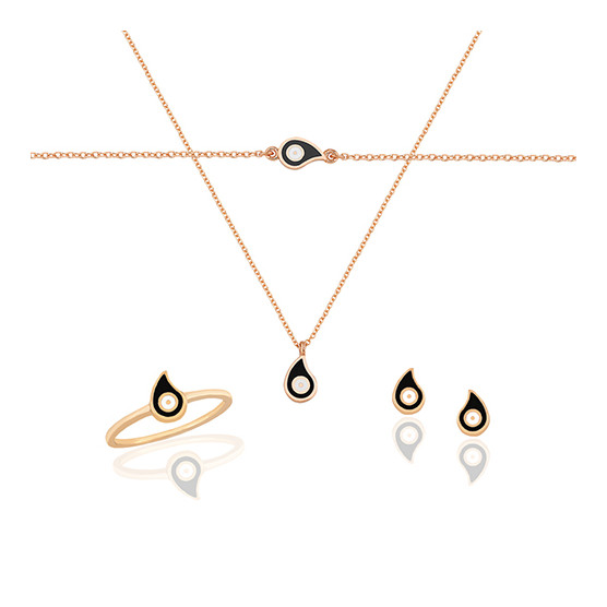 Set In Pink Gold M e Enamel