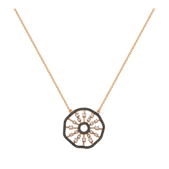Necklace in rose gold with zircon