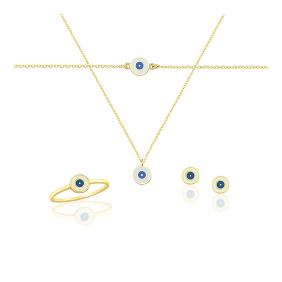 Set in Yellow Gold M e Enamel