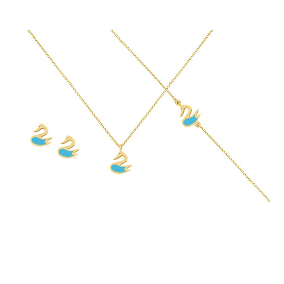 Set in Yellow Gold M with Enamel