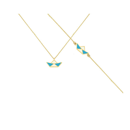 Necklace - Bracelet in Yellow Gold M e Enamel