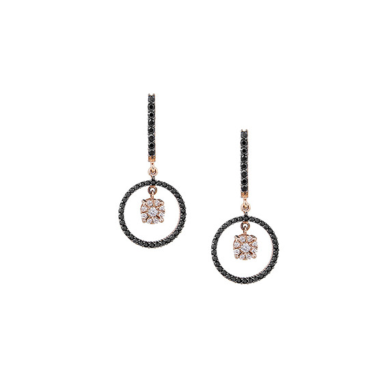 Earrings Dangling In Rose Gold With Zircon