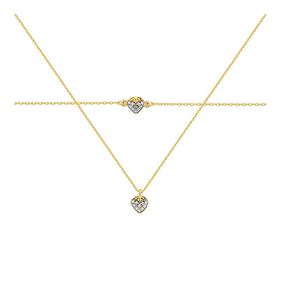 Necklace - Bracelet In Yellow Gold With Zircon