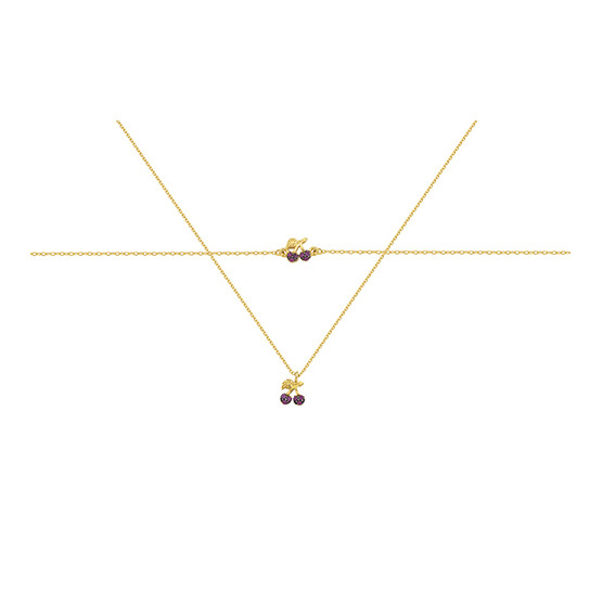 Necklace - Bracelet In Yellow Gold With Zircon