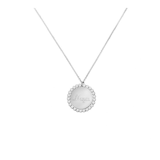 Necklace In 14K White Gold With Zircon