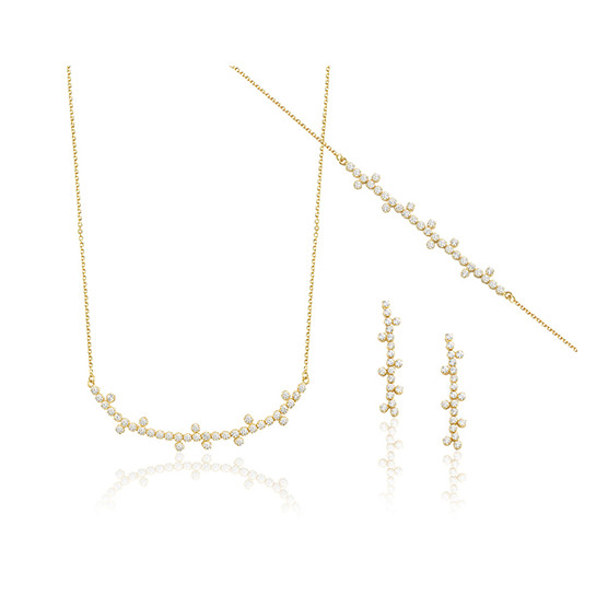 Riviera Set In Yellow Gold 14K With Zircon