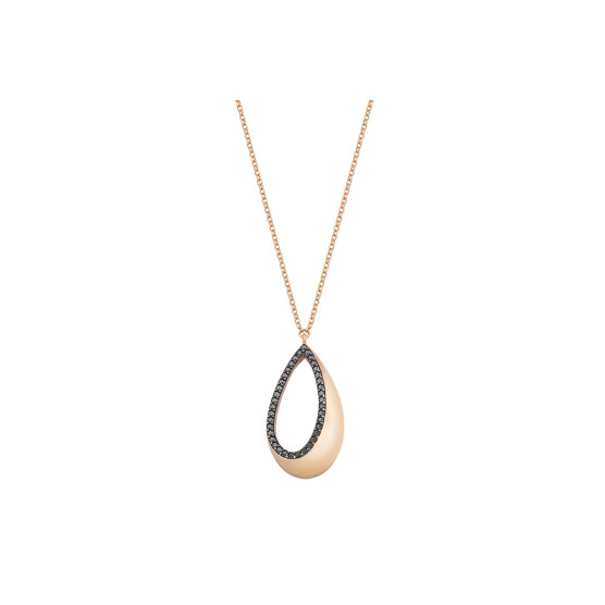 Necklace In Rose Gold And Zircon