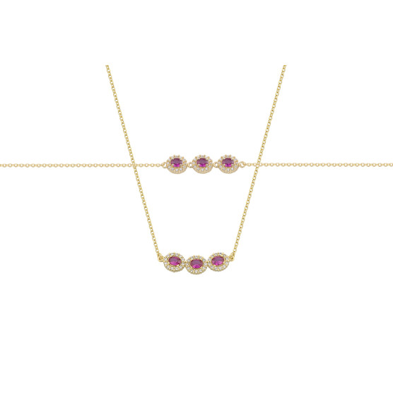 Necklace - Bracelet In Yellow Gold With Zircon