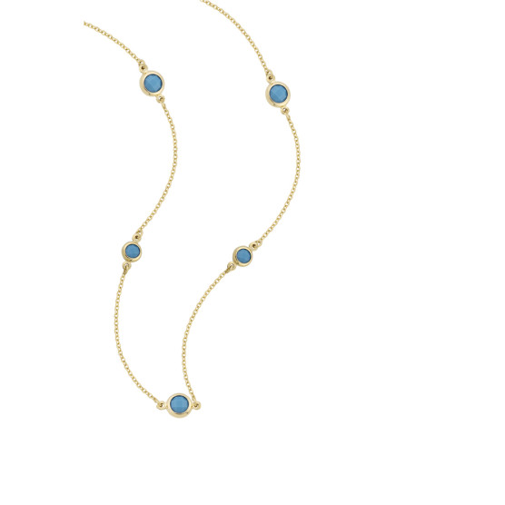 Necklace In Yellow Gold With Double Stones