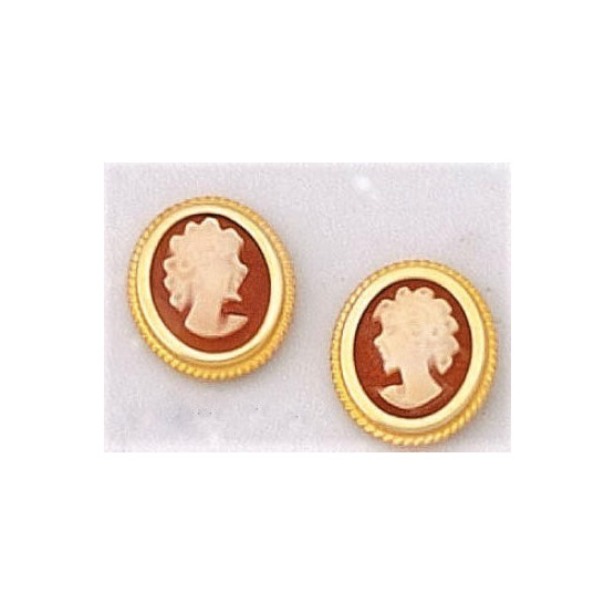 Earrings with cameo and twisted frame