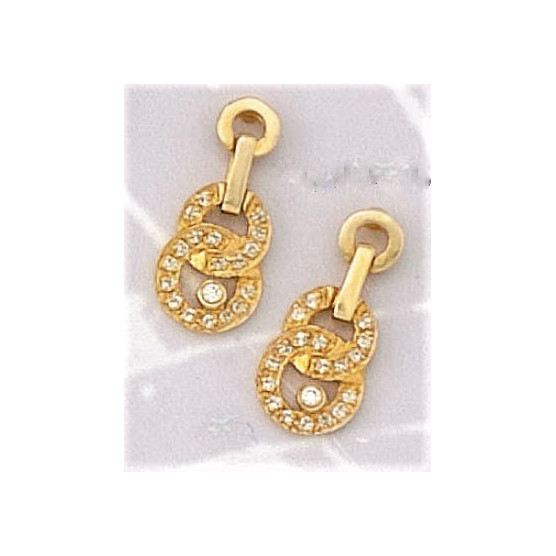 Earrings with circular elements and zircon