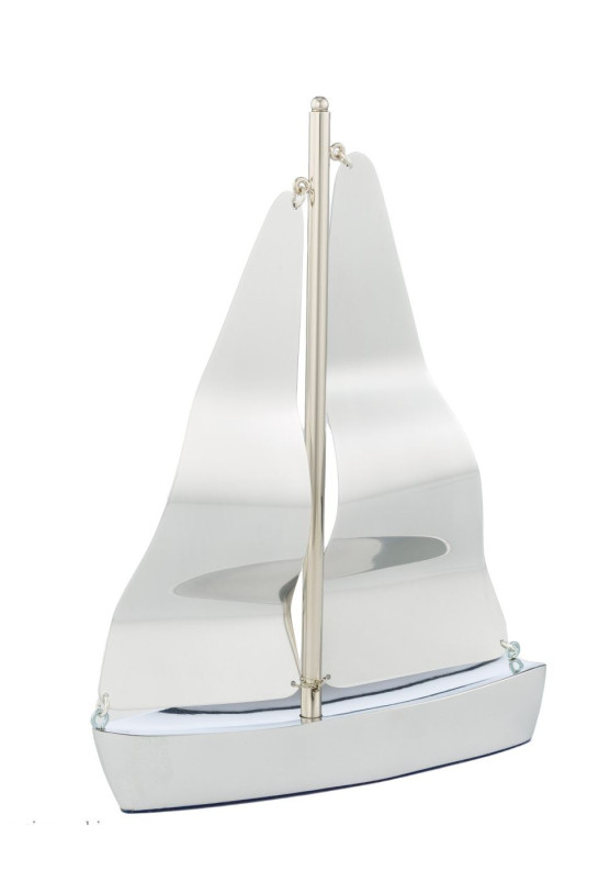 Silver-plated ship with copper sails