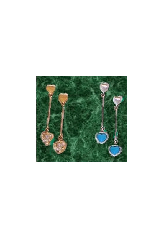 Earrings with zircon / turquoise