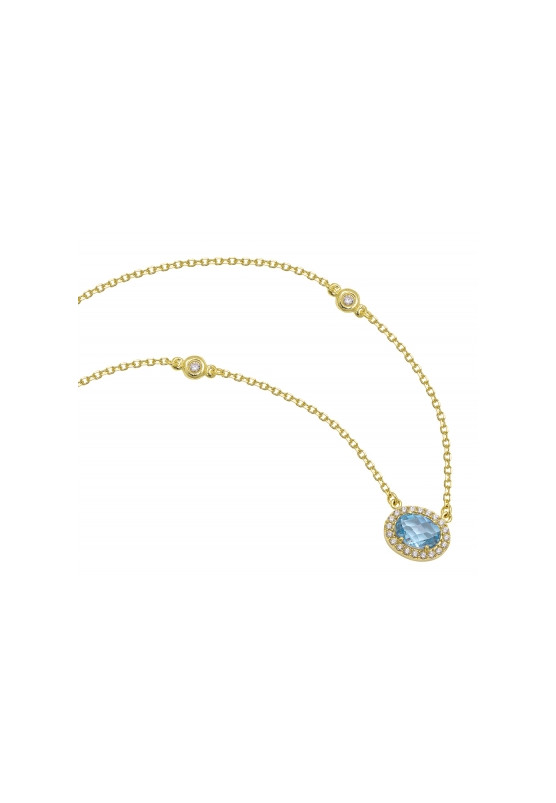 Necklace in yellow gold with double rubin stone