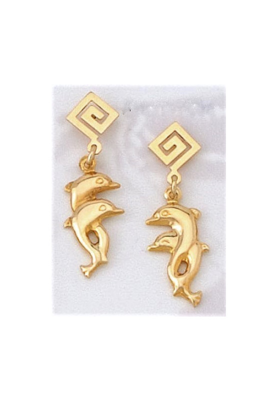 Earrings with two dolphins